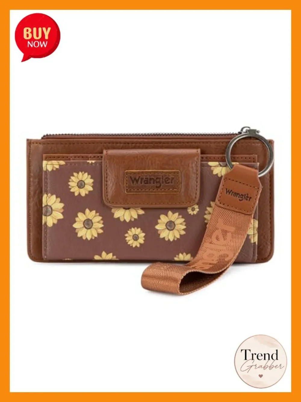 Faux Leather Wristlet Wallet with RFID Blocking 10 Card Slots